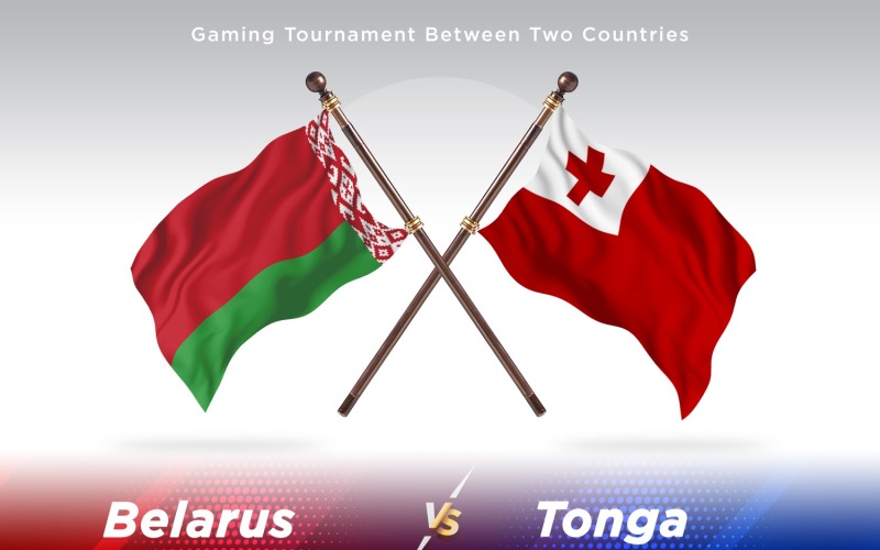 Belarus versus Tonga Two Flags Illustration