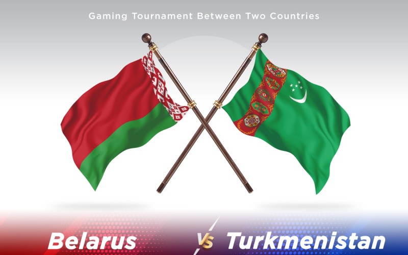 Belarus versus Turkmenistan Two Flags Illustration