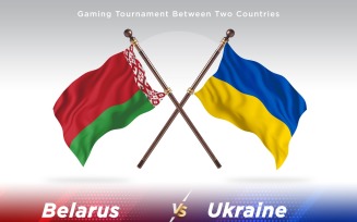 Belarus versus Ukraine Two Flags