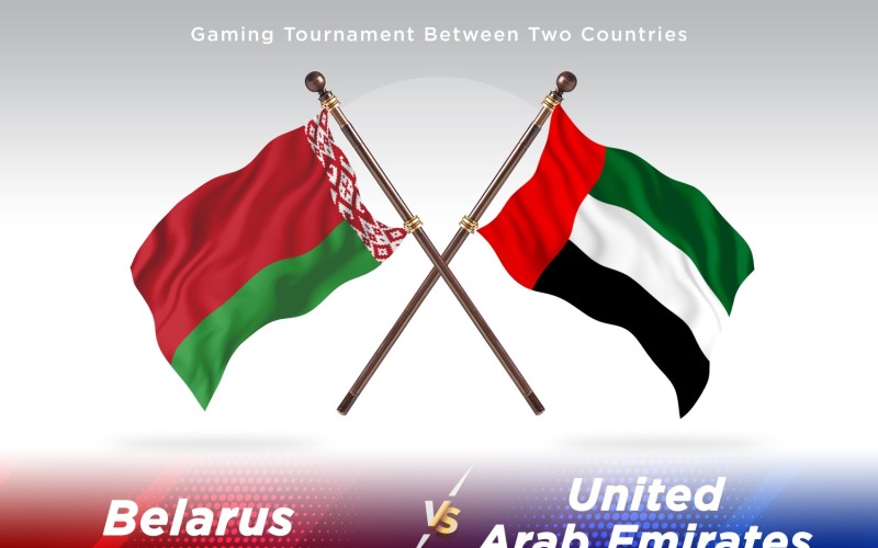 Belarus versus united Arab emirates Two Flags Illustration