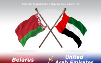 Belarus versus united Arab emirates Two Flags