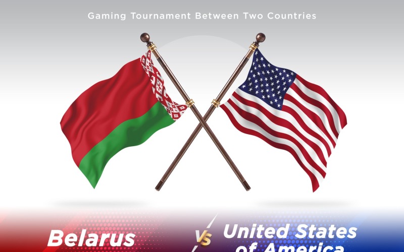 Belarus versus united states of America Two Flags Illustration