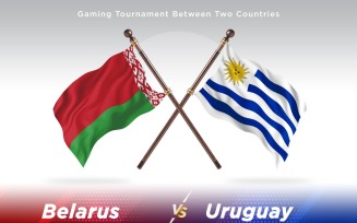 Belarus versus Uruguay Two Flags