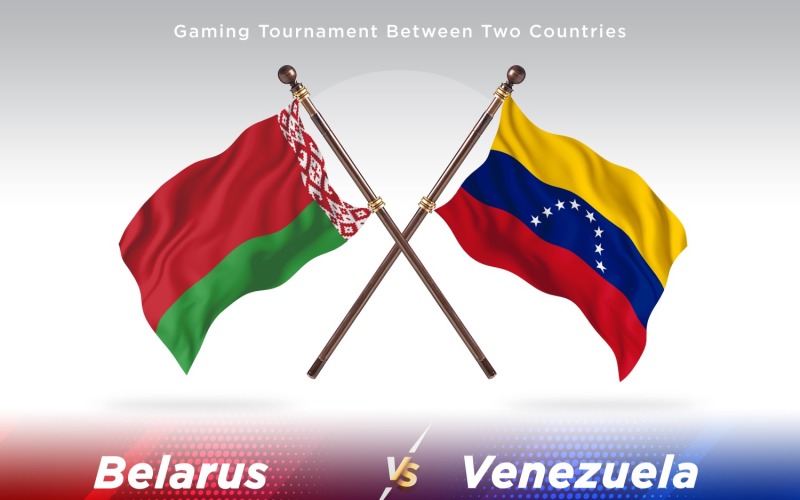 Belarus versus Venezuela Two Flags Illustration