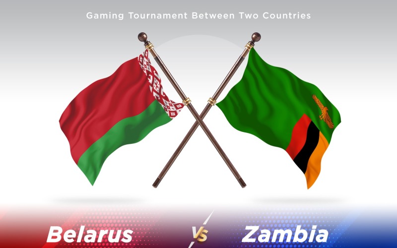 Belarus versus Zambia Two Flags Illustration