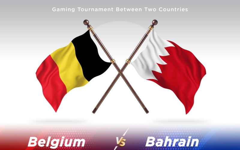 Belgium versus Bahrain Two Flags Illustration