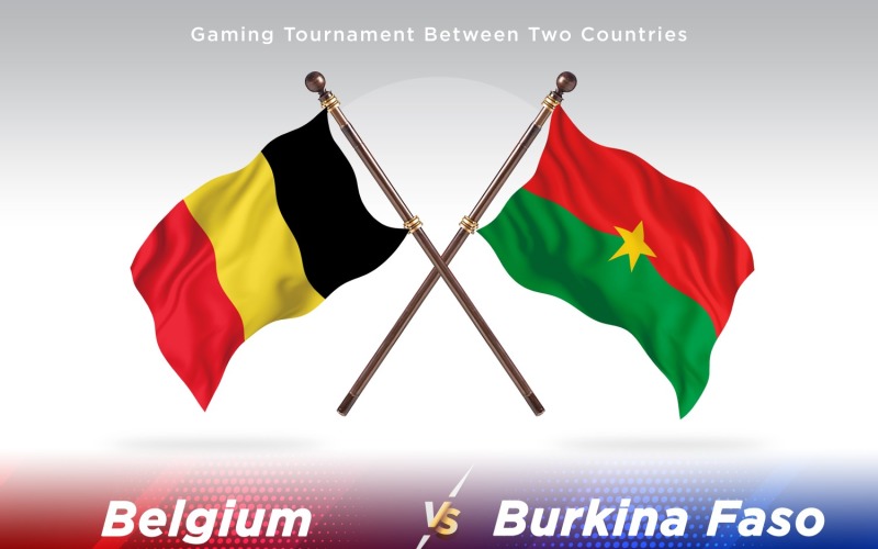 Belgium versus Burkina Faso Two Flags Illustration