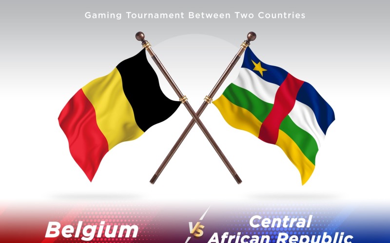 Belgium versus central African republic Two Flags Illustration