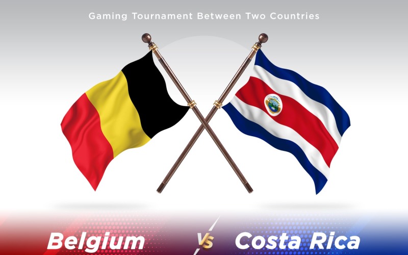 Belgium versus costa Rica Two Flags Illustration