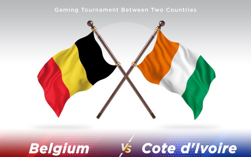 Belgium versus cote d'ivoire Two Flags Illustration