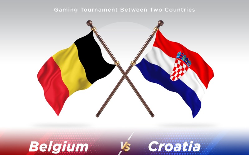 Belgium versus Croatia Two Flags Illustration