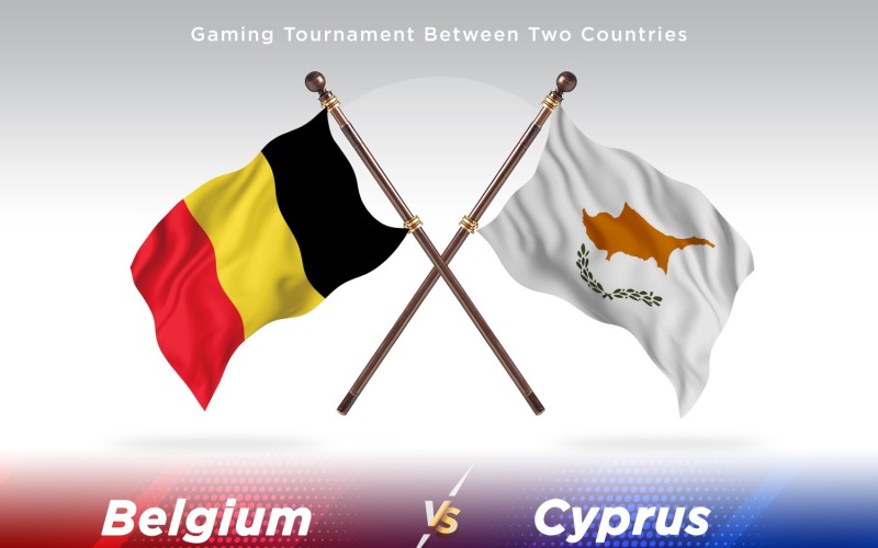 Belgium versus Cyprus Two Flags Illustration