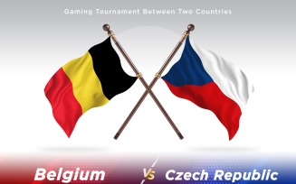 Belgium versus Czech republic Two Flags