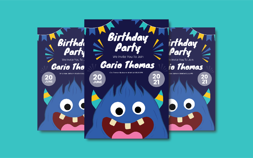 Monster Ank Birthday Invitation