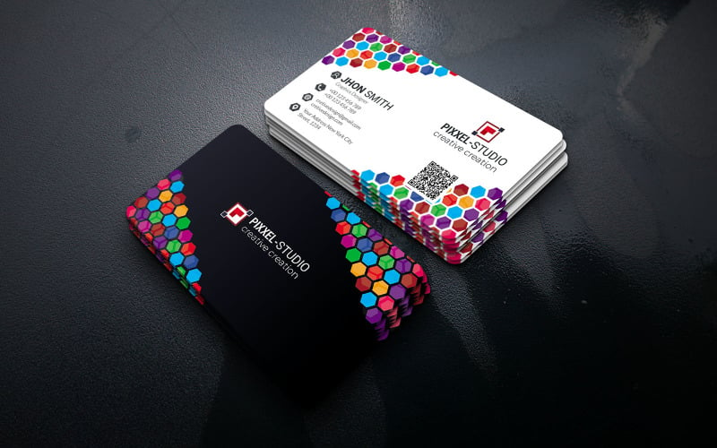 Abstract Colorful Business Card Design Template Corporate Identity