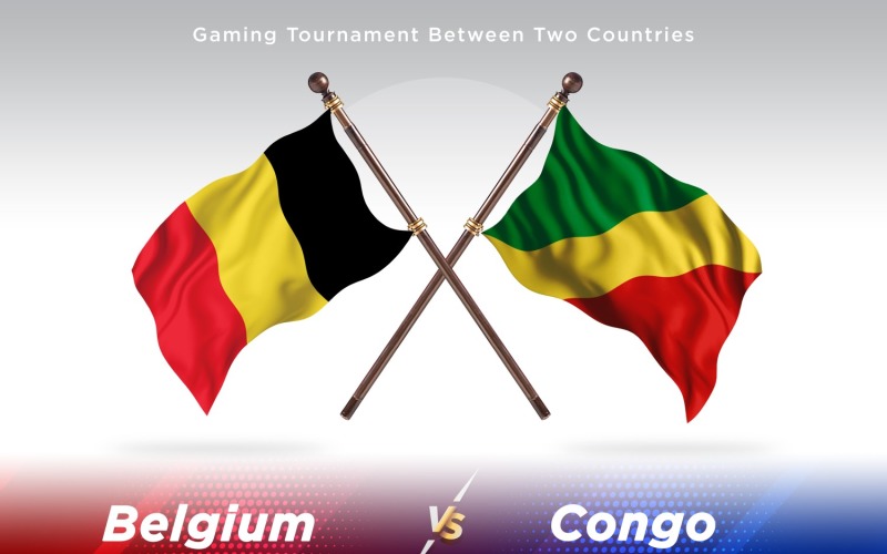 Belgium versus Congo Two Flags Illustration