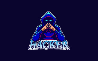 Hacker Mascot Logo Icon Design Concept