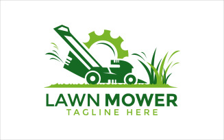 Lawn mower maintenance and repairing vector design template