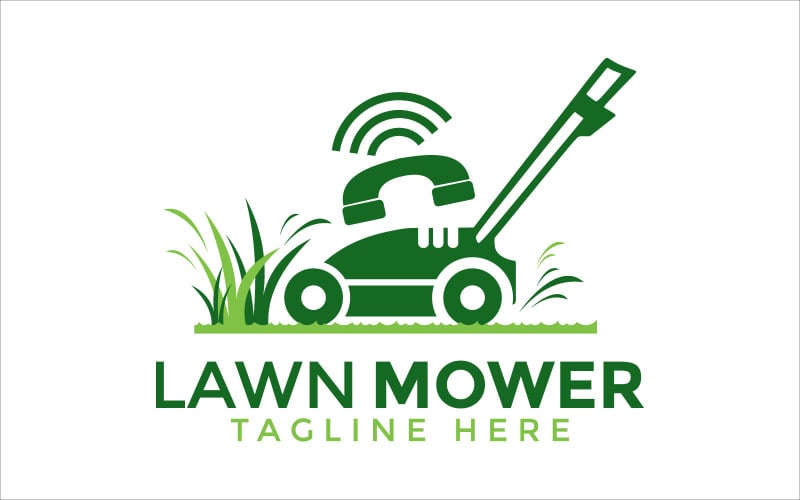 Lawn mower service center vector design template Logo Template