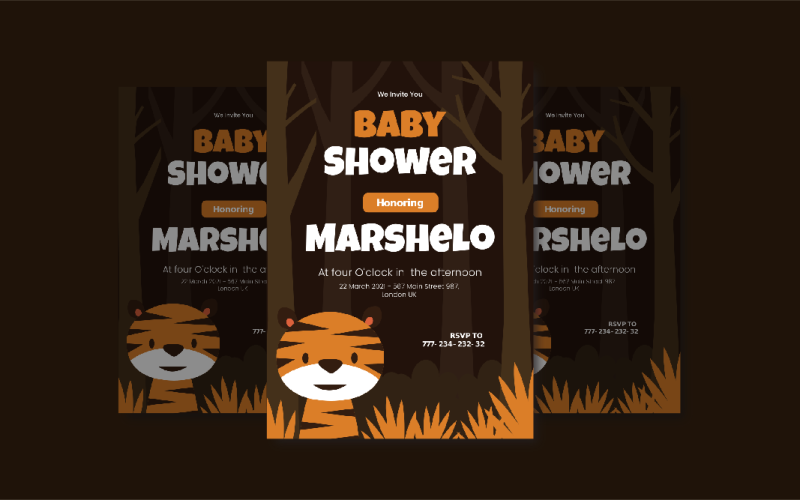 Rawr Tiger Baby Shower Invitation Corporate Identity