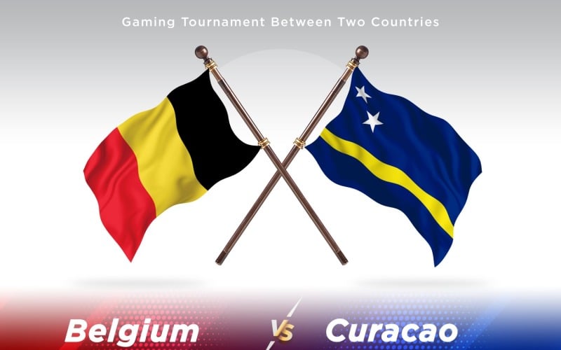Belgium versus curacao Two Flags.. Illustration