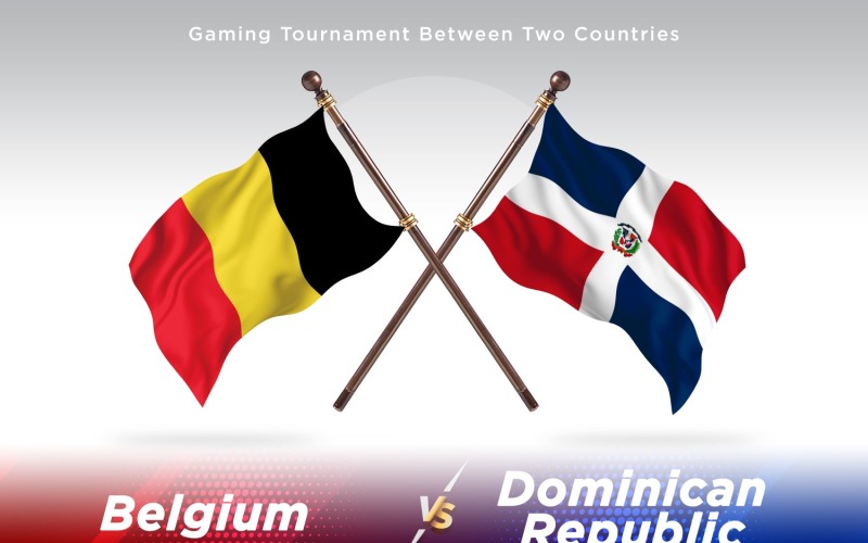Belgium versus Dominican republic Two Flags Illustration