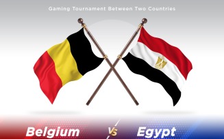 Belgium versus Egypt Two Flags