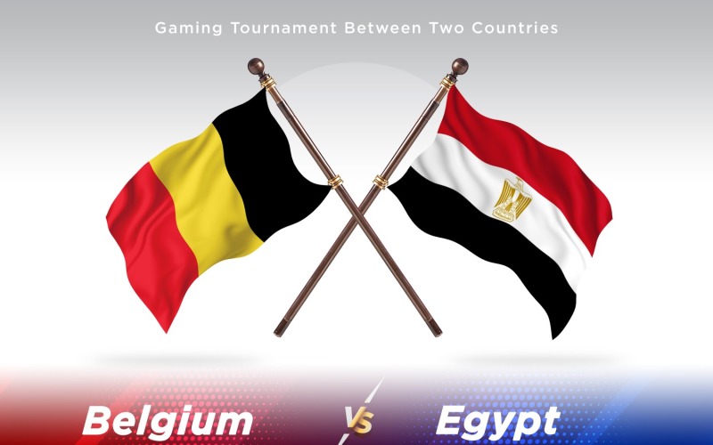 Belgium versus Egypt Two Flags Illustration