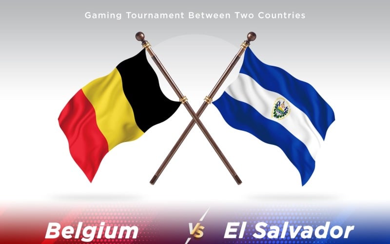 Belgium versus el Salvador Two Flags Illustration