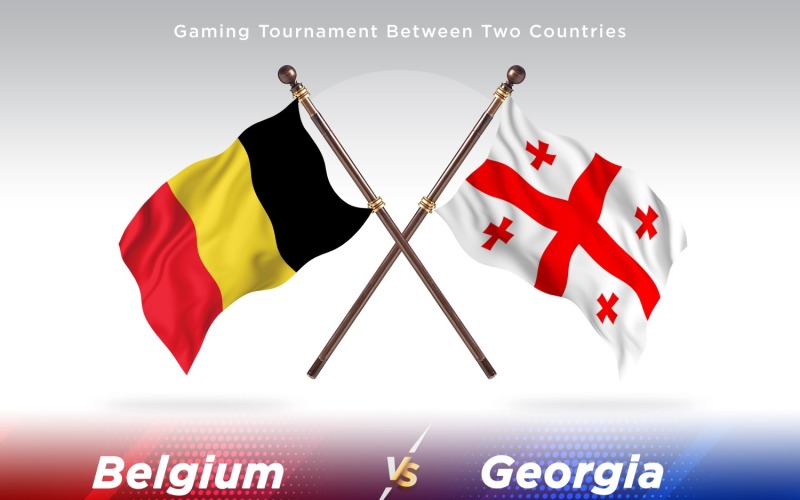 Belgium versus Georgia Two Flags Illustration