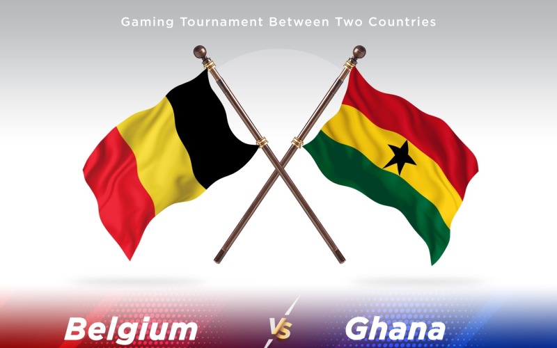 Belgium versus Ghana Two Flags Illustration
