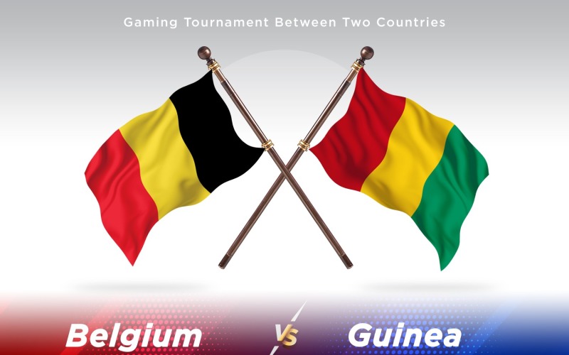 Belgium versus guinea Two Flags Illustration