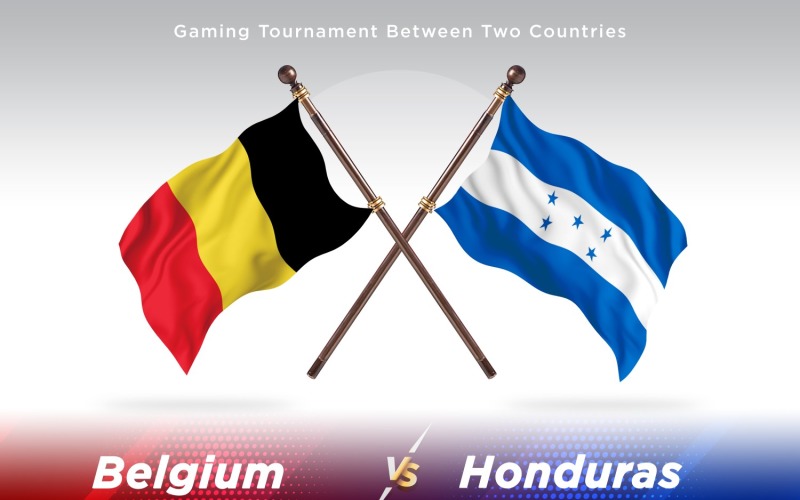 Belgium versus Honduras Two Flags Illustration