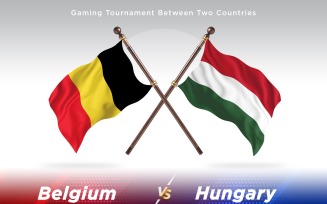 Belgium versus Hungary Two Flags
