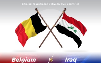 Belgium versus Iraq Two Flags