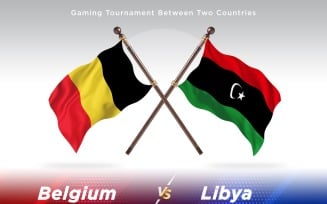 Belgium versus Libya Two Flags