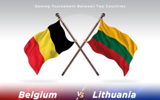 Belgium versus Lithuania Two Flags