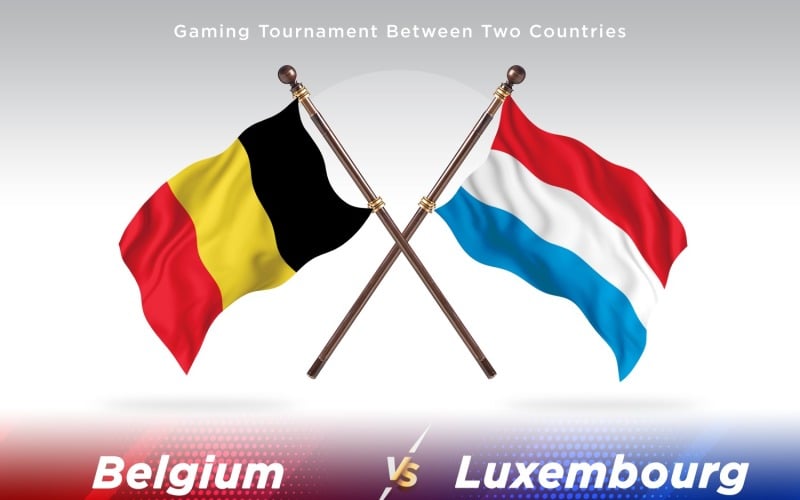 Belgium versus Luxembourg Two Flags Illustration