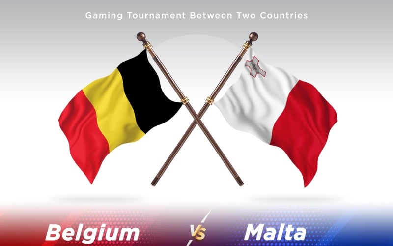 Belgium versus Malta Two Flags Illustration