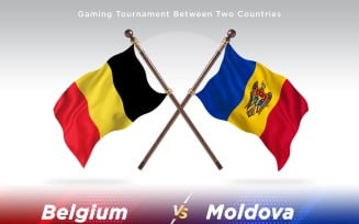 Belgium versus Moldova Two Flags