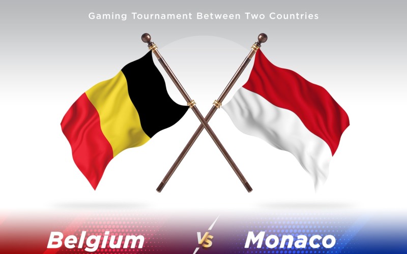 Belgium versus Monaco Two Flags Illustration