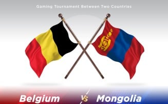 Belgium versus Mongolia Two Flags
