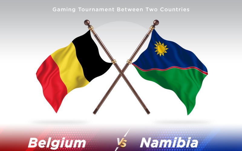 Belgium versus Namibia Two Flags Illustration