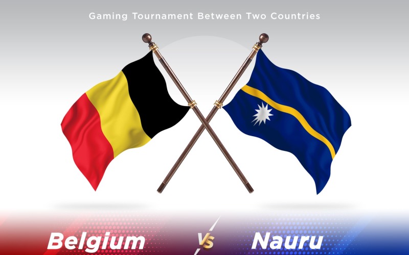 Belgium versus Nauru Two Flags Illustration