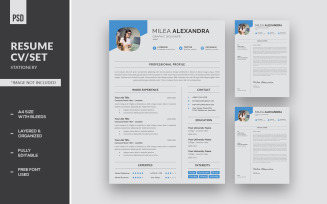 Clean Minimalist Resume CV/Set Corporate Identity Template