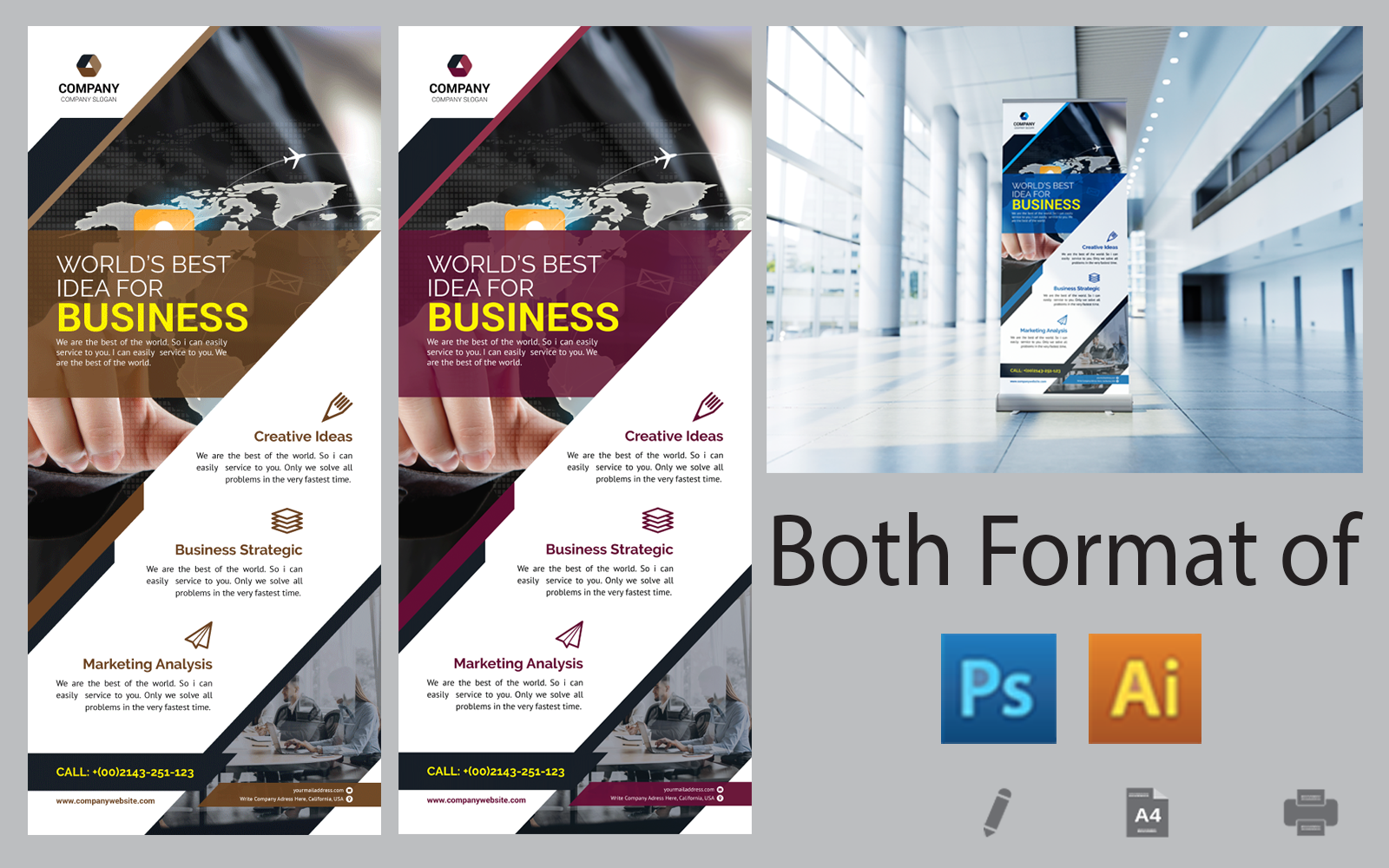 Triangle Business Roll Up Banner
