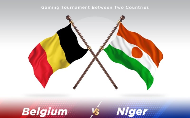 Belgium versus Niger Two Flags Illustration
