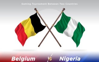 Belgium versus Nigeria Two Flags