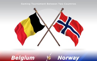 Belgium versus Norway Two Flags