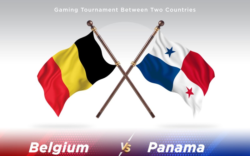 Belgium versus panama Two Flags Illustration